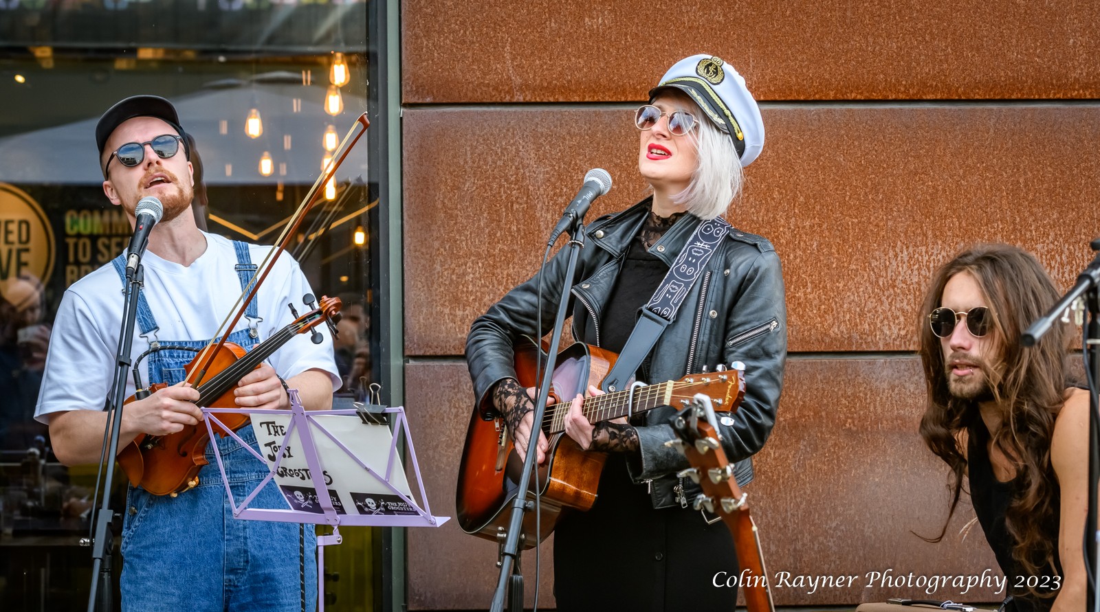 A sea shanty group called The Jolly Grogsters performing at Sea Shanty Festival