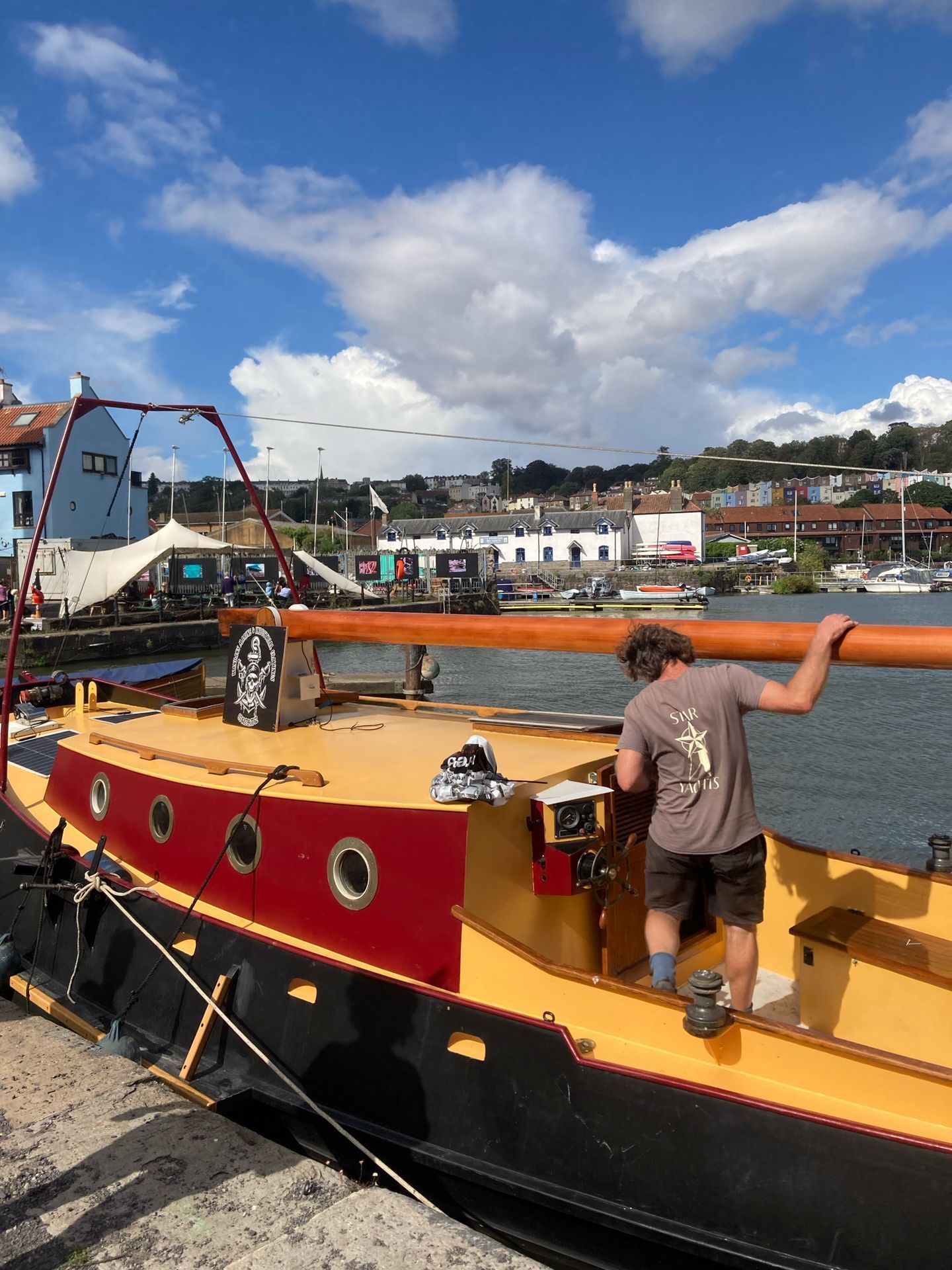 Local boatbuilding firm Star Yachts working on a vessel at Underfall Yard