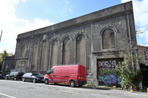 The derelict building behind Underfall Yard that used to power the City Dock's hydraulic network