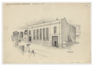 Original exterior plans of a 20th century substation that was used to power Bristol's City Docks